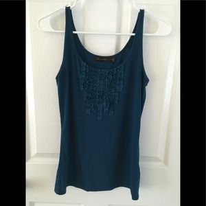 Turquoise Ruffled Tank Top